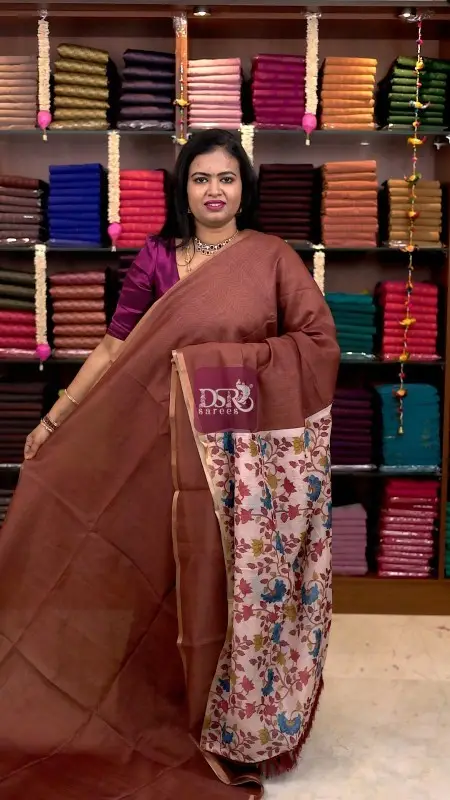 Kalamkari Chanderi Sico Saree