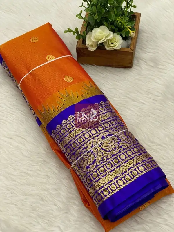 Semi Gadwal Border Sarees