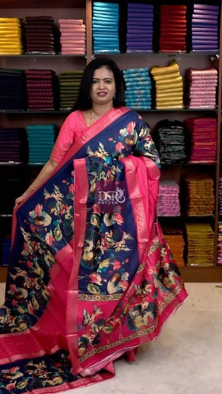 Digital Print Dola Crepe Saree