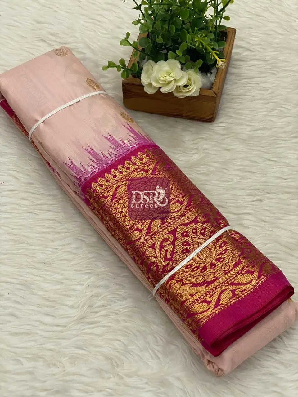 Semi Gadwal Border Sarees