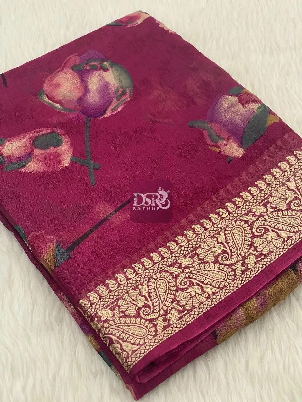Viscose Chiffon Saree - vol8