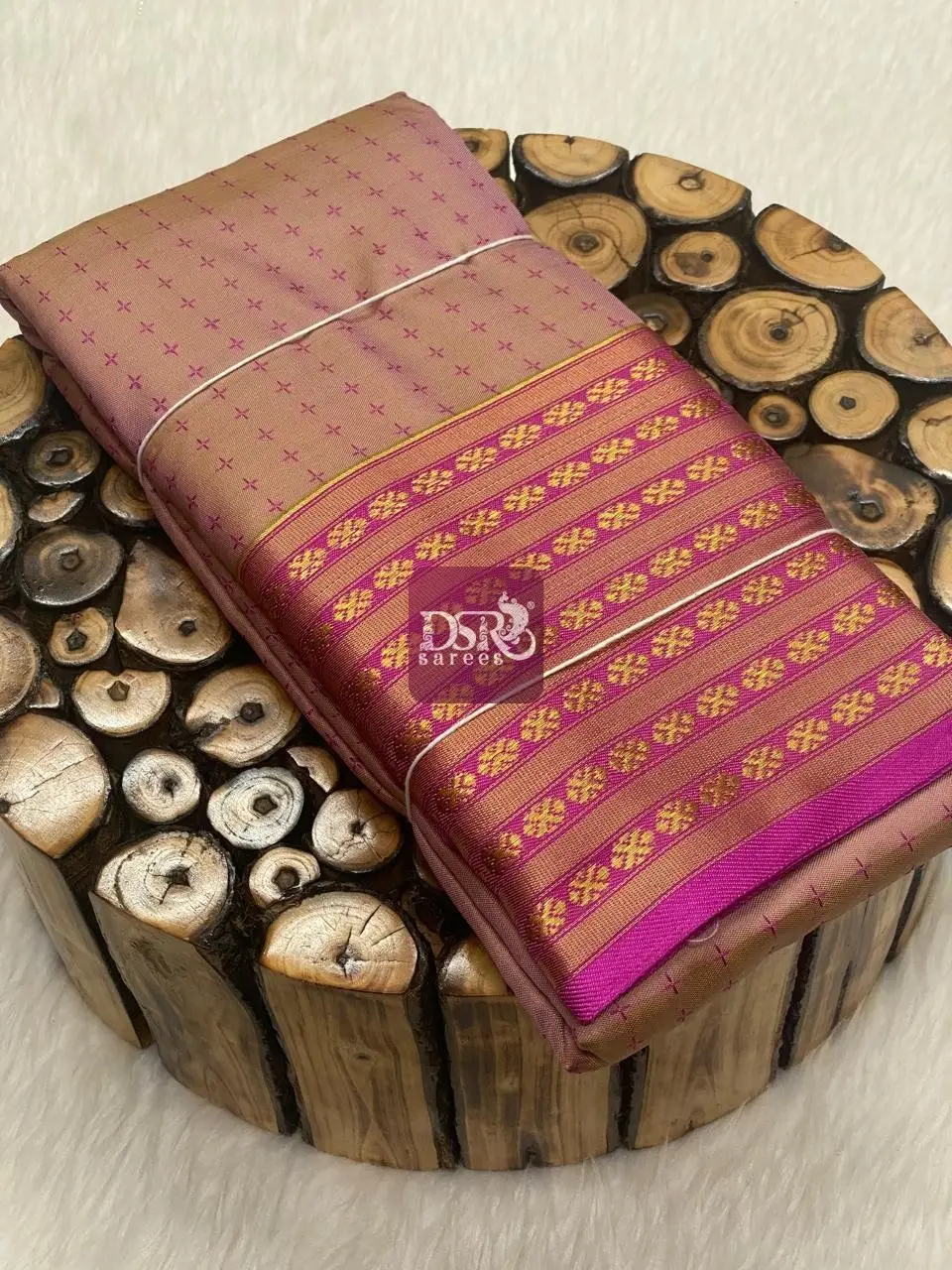 Pooja Dots Semi Silk