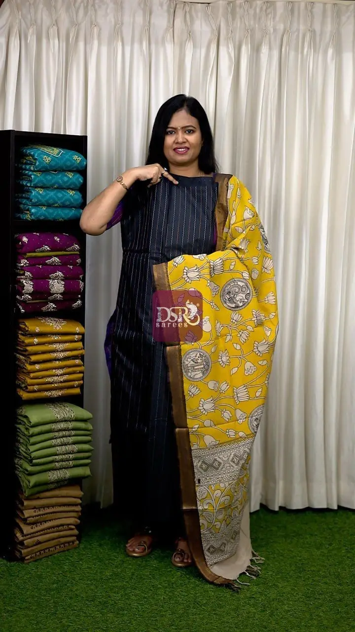 Arani Semi Silk With Nizam Border Dupatta