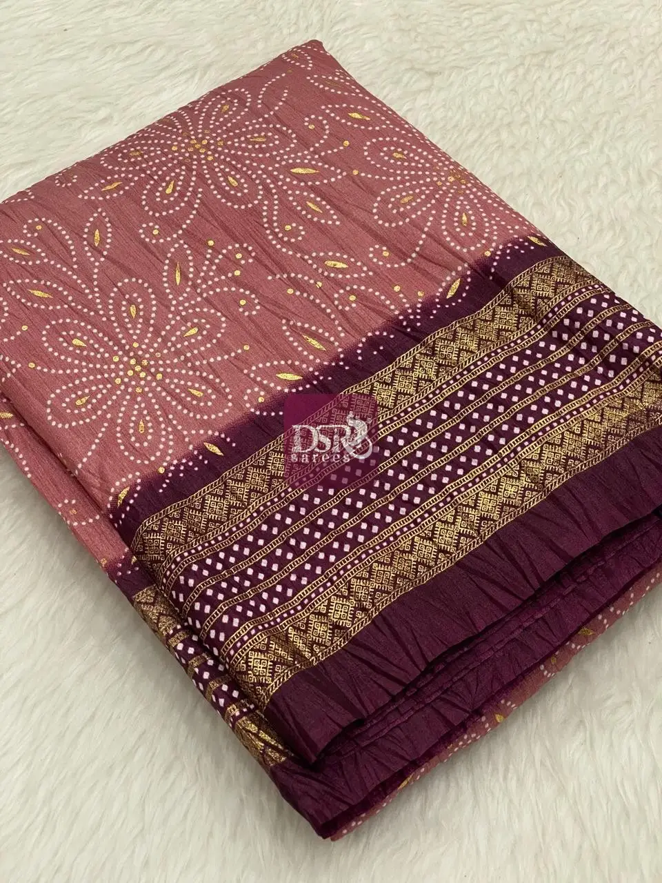 Bhandhini Crushed Chiffon Saree - vol1
