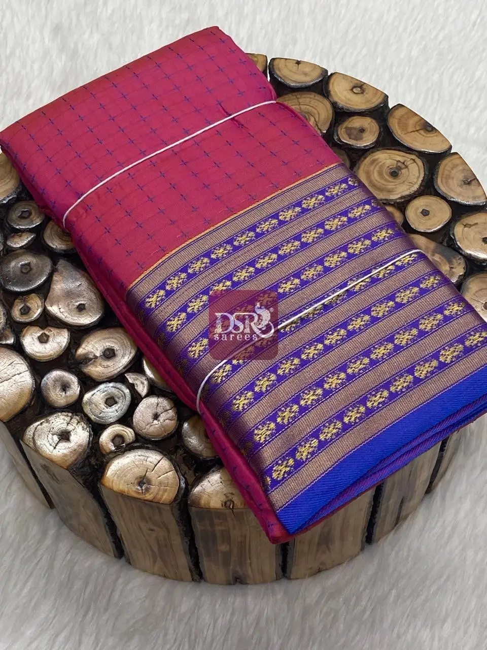 Pooja Dots Semi Silk