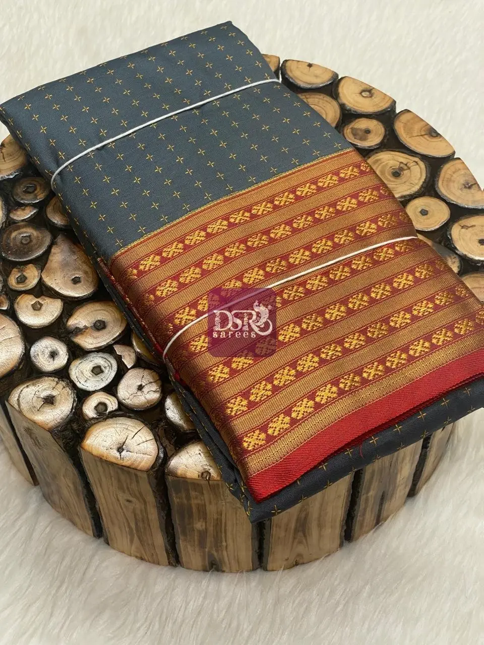 Pooja Dots Semi Silk