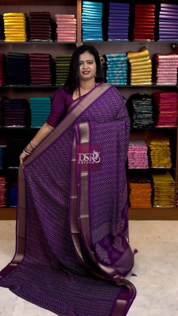 Viscose Chiffon Saree - vol6