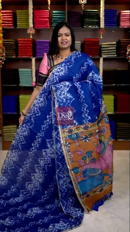 Kalamkari Chanderi Sico Saree