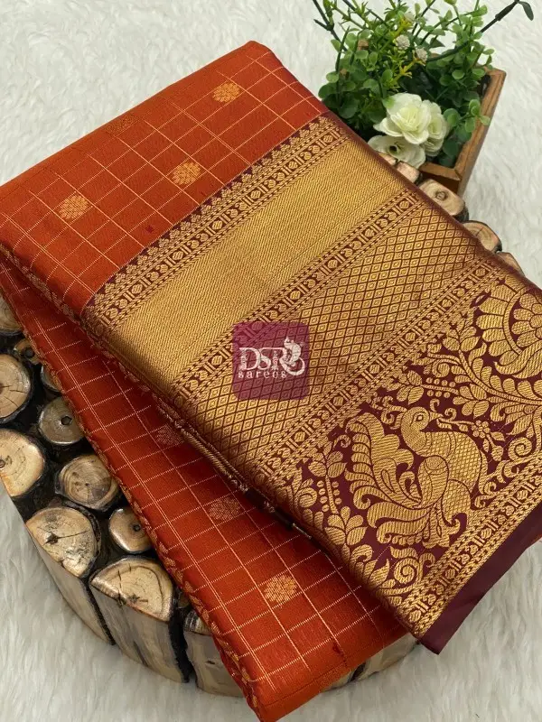 Rust Orange Bridal Sarees