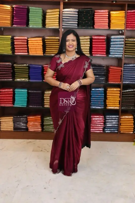 Space Silk With Butterfly Cutwork Border