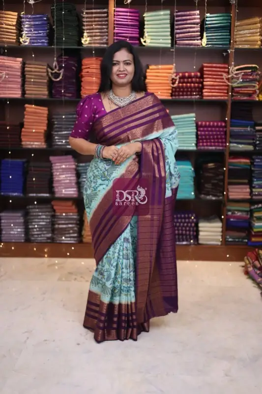Kalamkari Mysore Crepe Silk Sarees -vol1