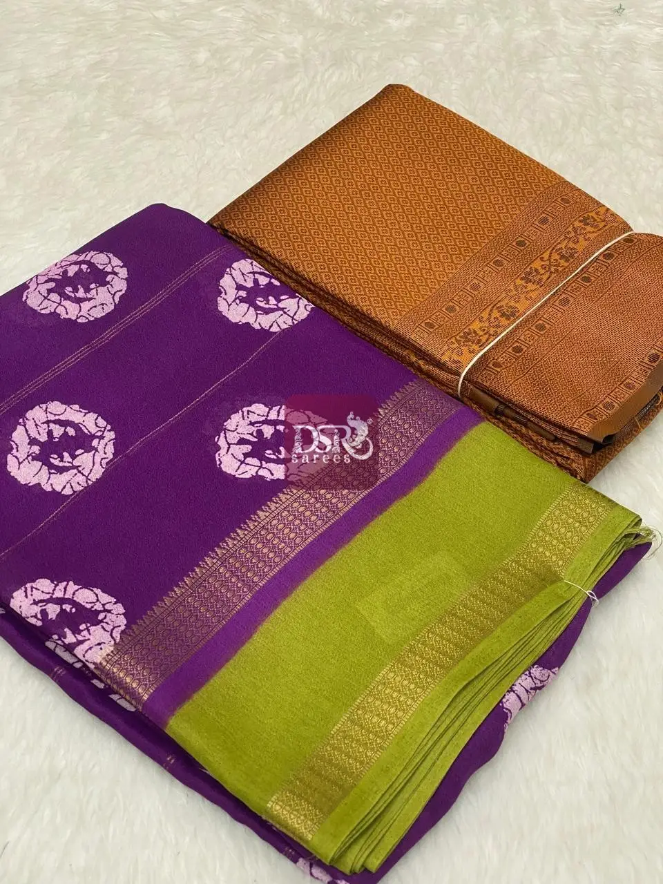 Viscose Chiffon Sarees + Free Saree