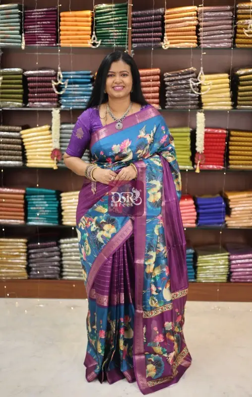 Digital Print Dola Crepe Saree