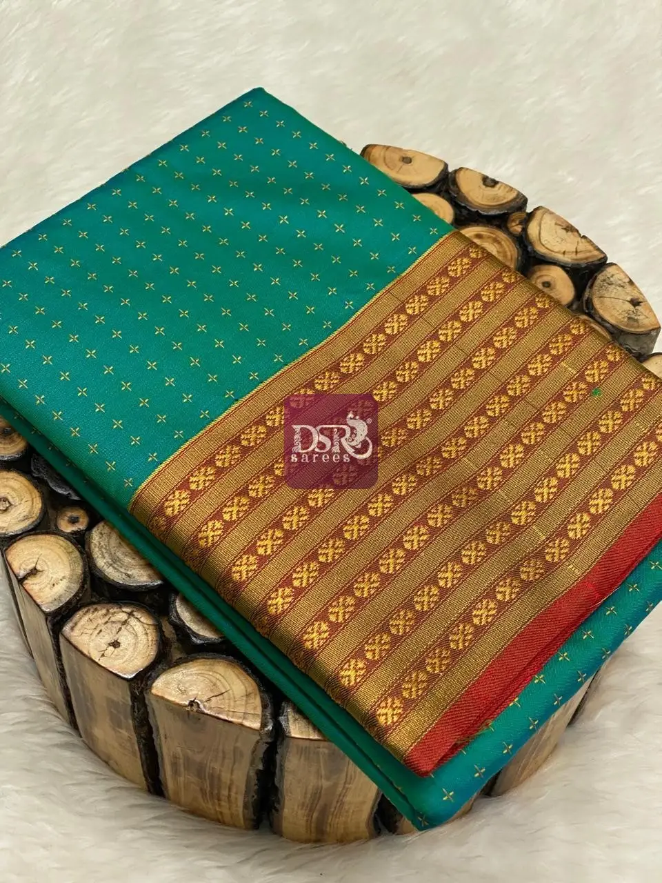Pooja Dots Semi Silk