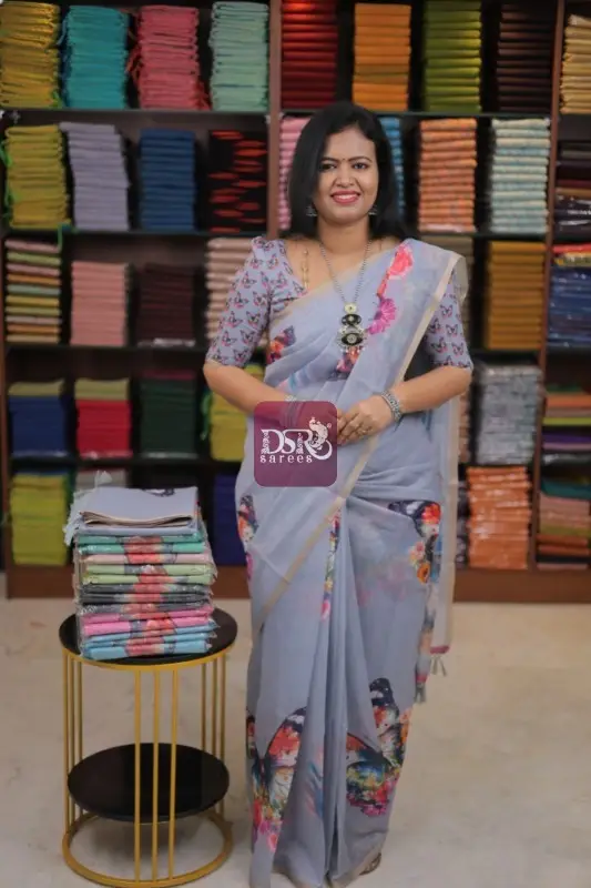Kalamkari Chanderi Sico Saree
