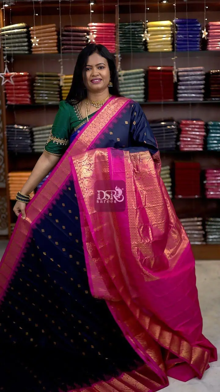 Semi Gadwal Border Sarees