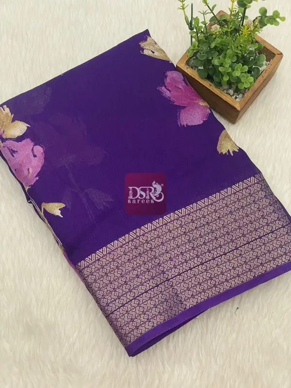 Viscose Chiffon Sarees -vol2