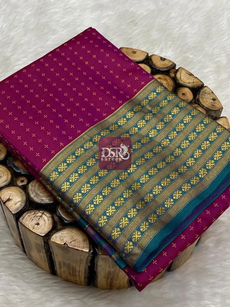 Pooja Dots Semi Silk