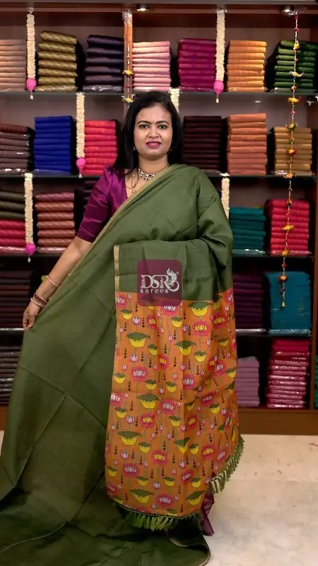 Kalamkari Chanderi Sico Saree