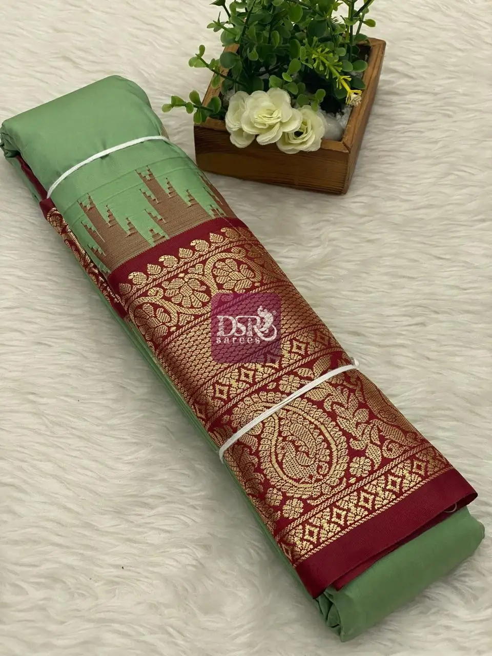 Semi Gadwal Border Sarees