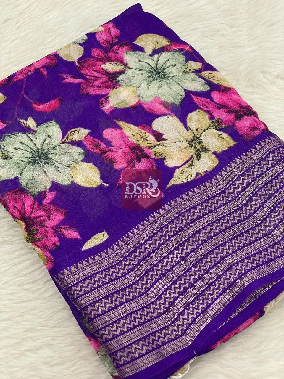 Viscose Chiffon Saree - vol7