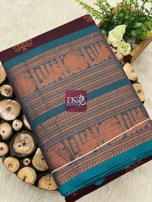 Printed chettinadu cotton saree W/B - vol 1