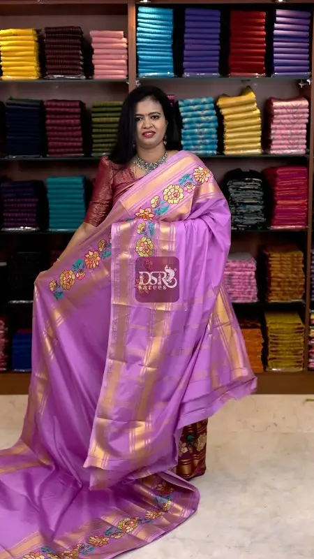 Embroidery Mysore Crepe Saree