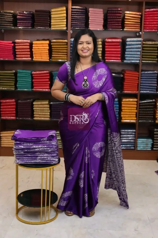 Ajrak Satin Silk Sarees