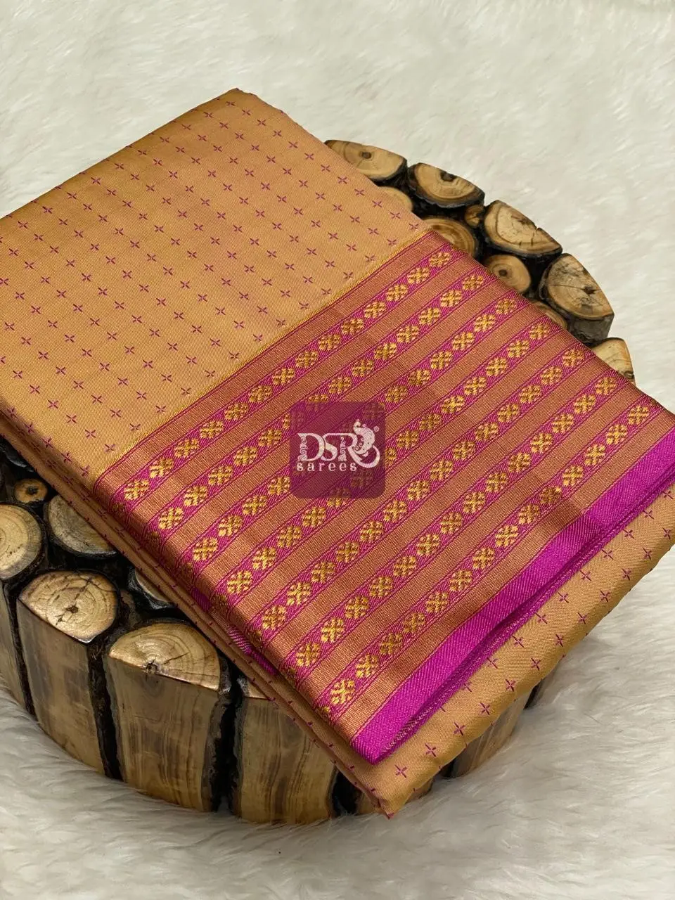 Pooja Dots Semi Silk