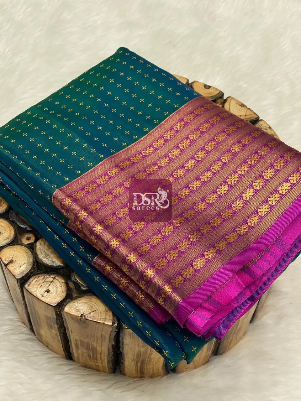 Pooja Dots Semi Silk