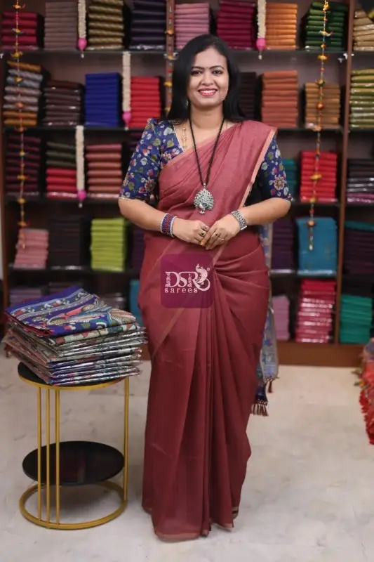 Kalamkari Chanderi Sico Saree