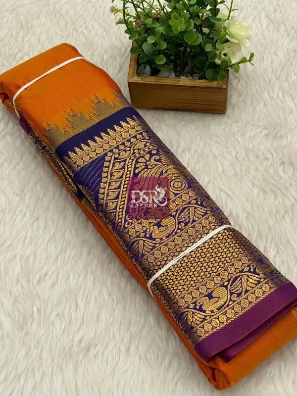 Semi Gadwal Border Sarees