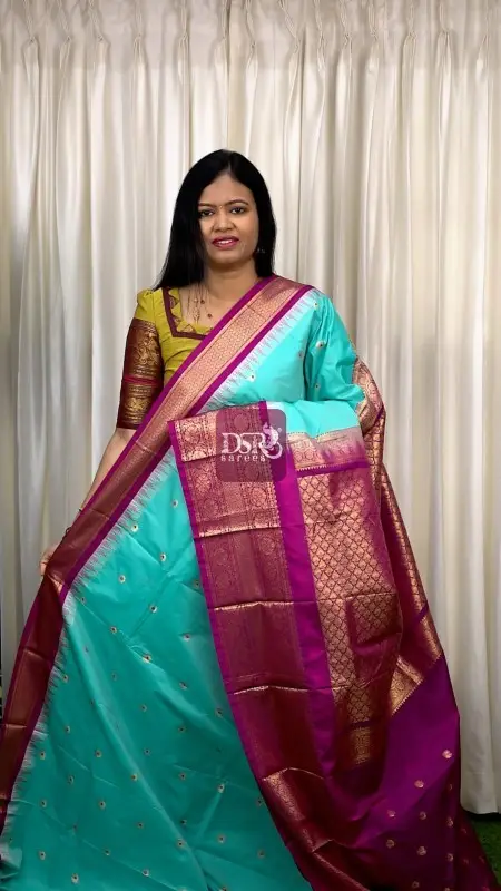 Semi Gadwal Border Sarees