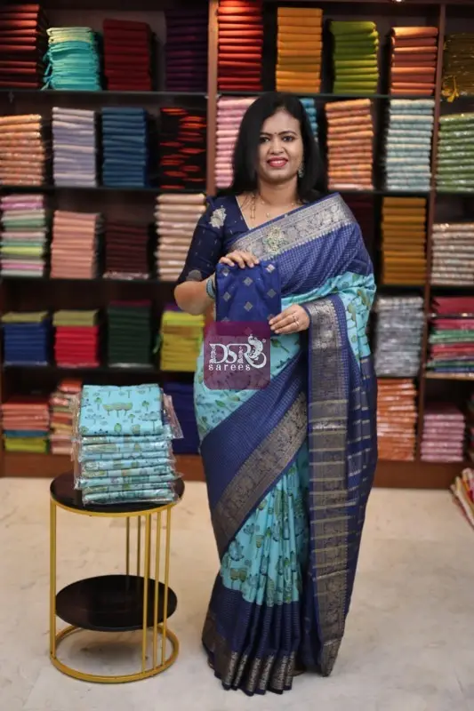 Kalamkari Viscose Silk Sarees
