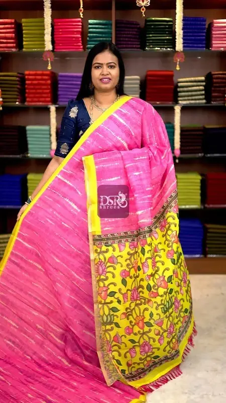 Kalamkari Chanderi Sico Saree