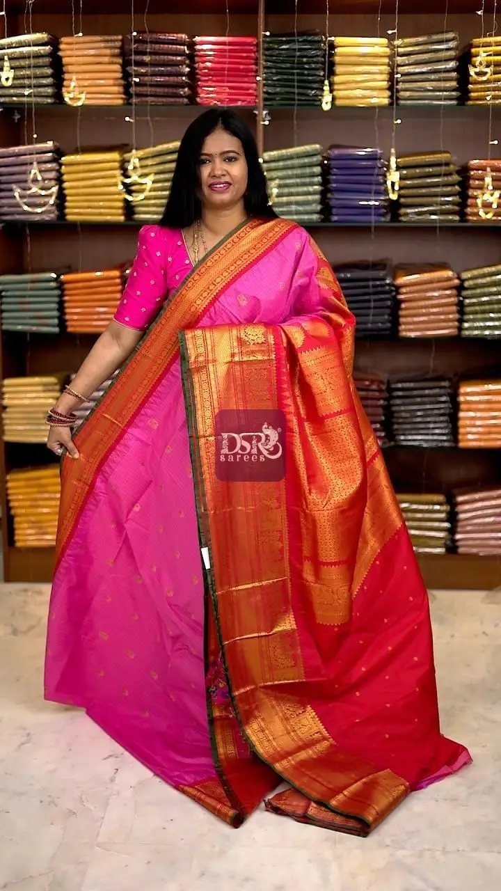 Semi Gadwal Border Sarees