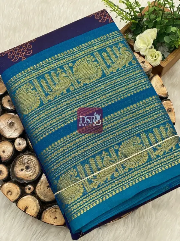 Printed chettinadu cotton saree W/B - vol 1