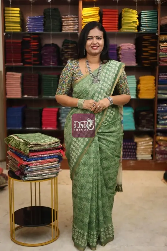 Kalamkari Chanderi Sico Saree