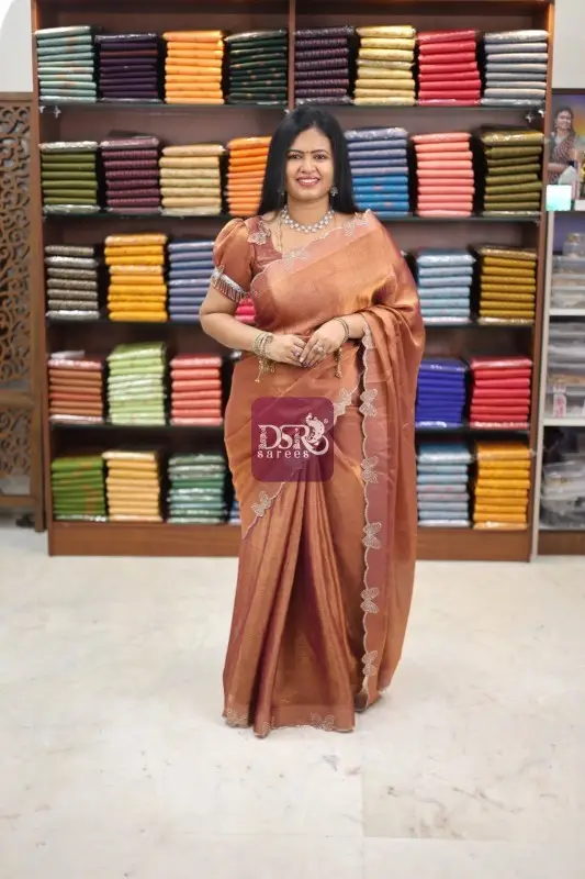 Space Silk With Butterfly Cutwork Border