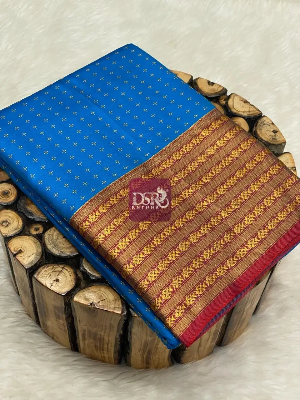 Pooja Dots Semi Silk