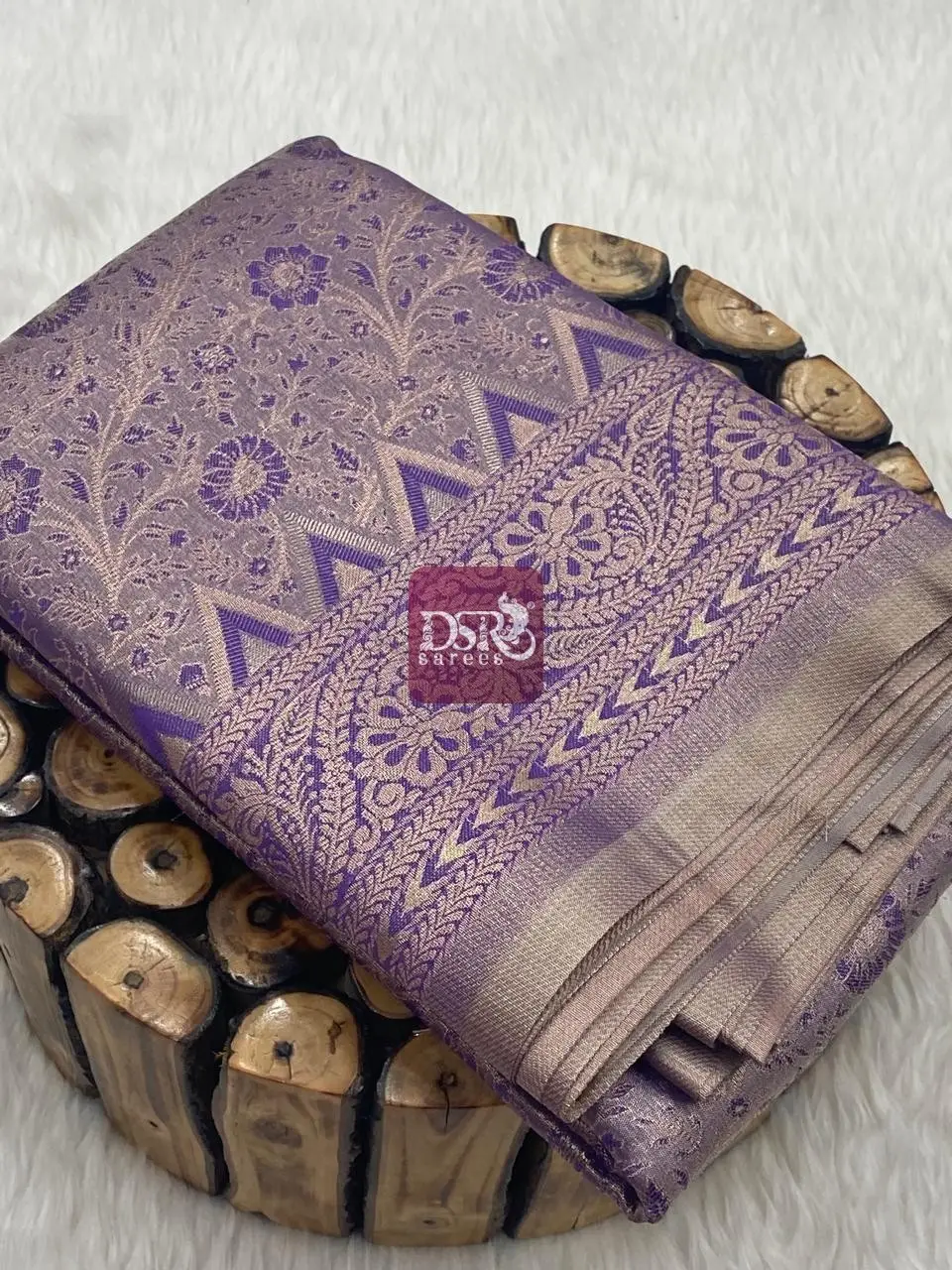 Silver Zari Tissue Saree