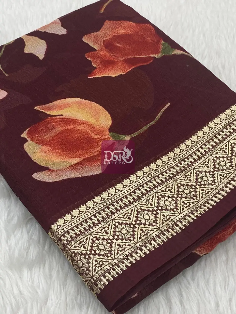 Viscose Chiffon Saree - vol8