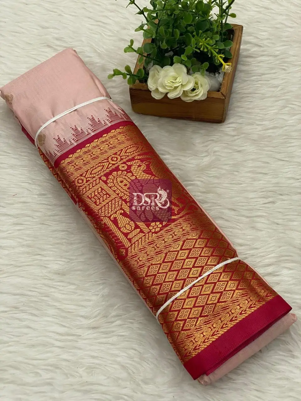 Semi Gadwal Border Sarees