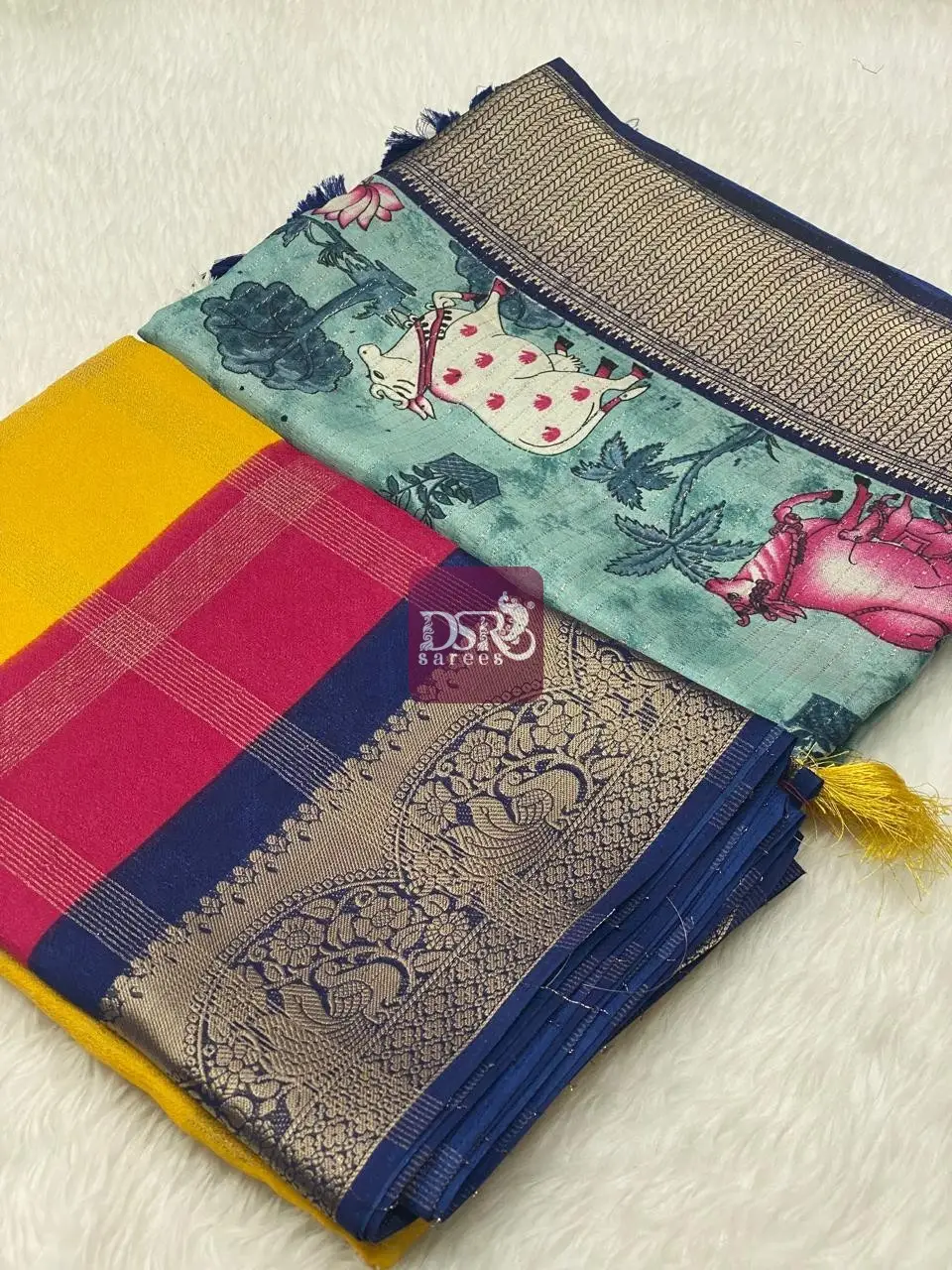 Tissue Dola Sarees + Viscose Chiffon