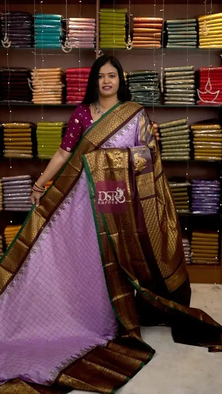 Semi Gadwal Border Sarees
