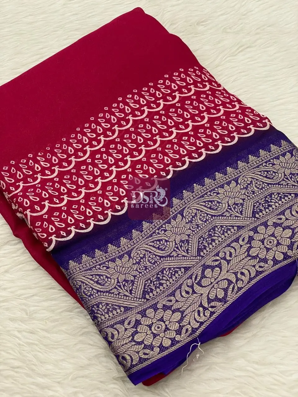 Viscose Chiffon Saree - vol6