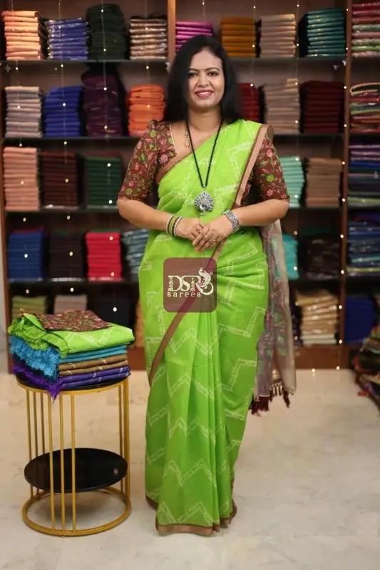 Kalamkari Chanderi Sico Saree