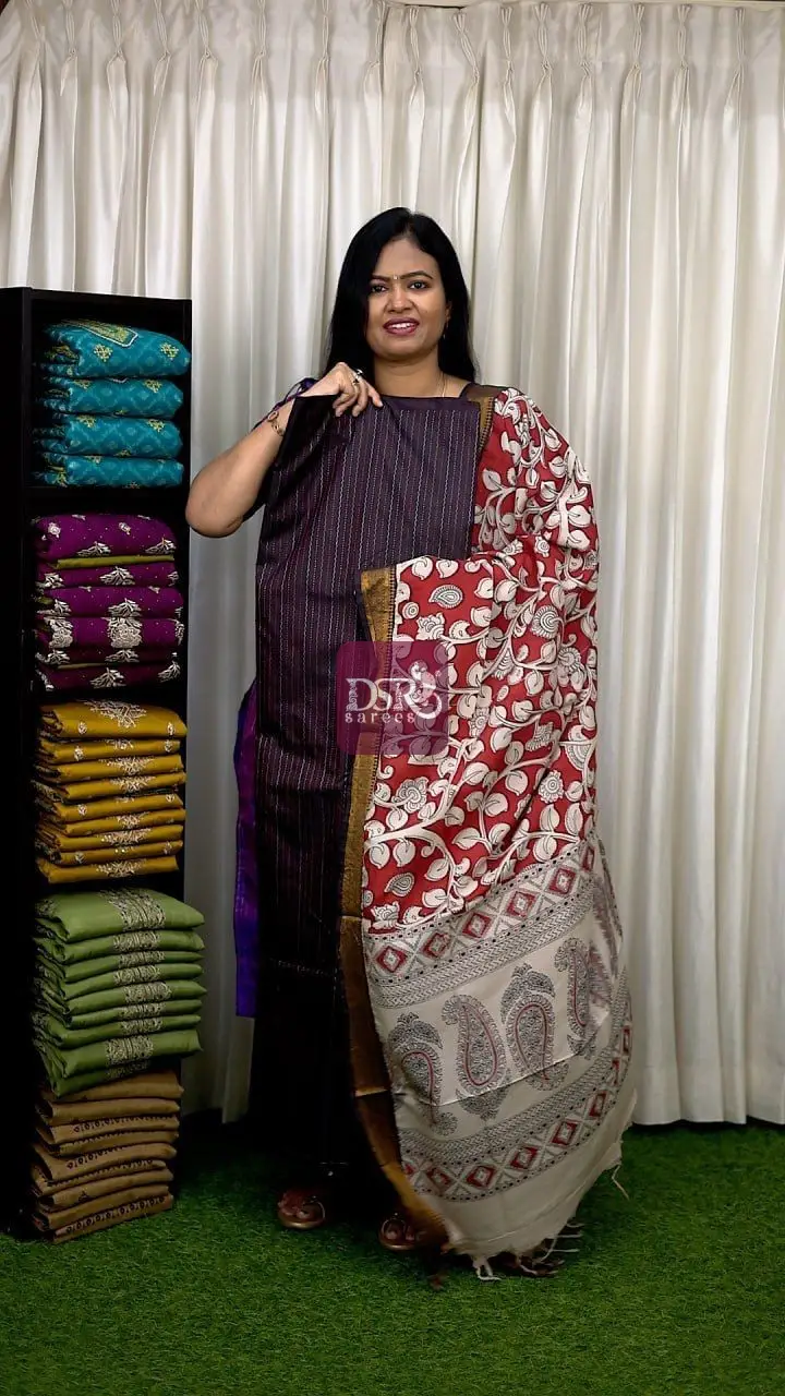 Arani Semi Silk With Nizam Border Dupatta