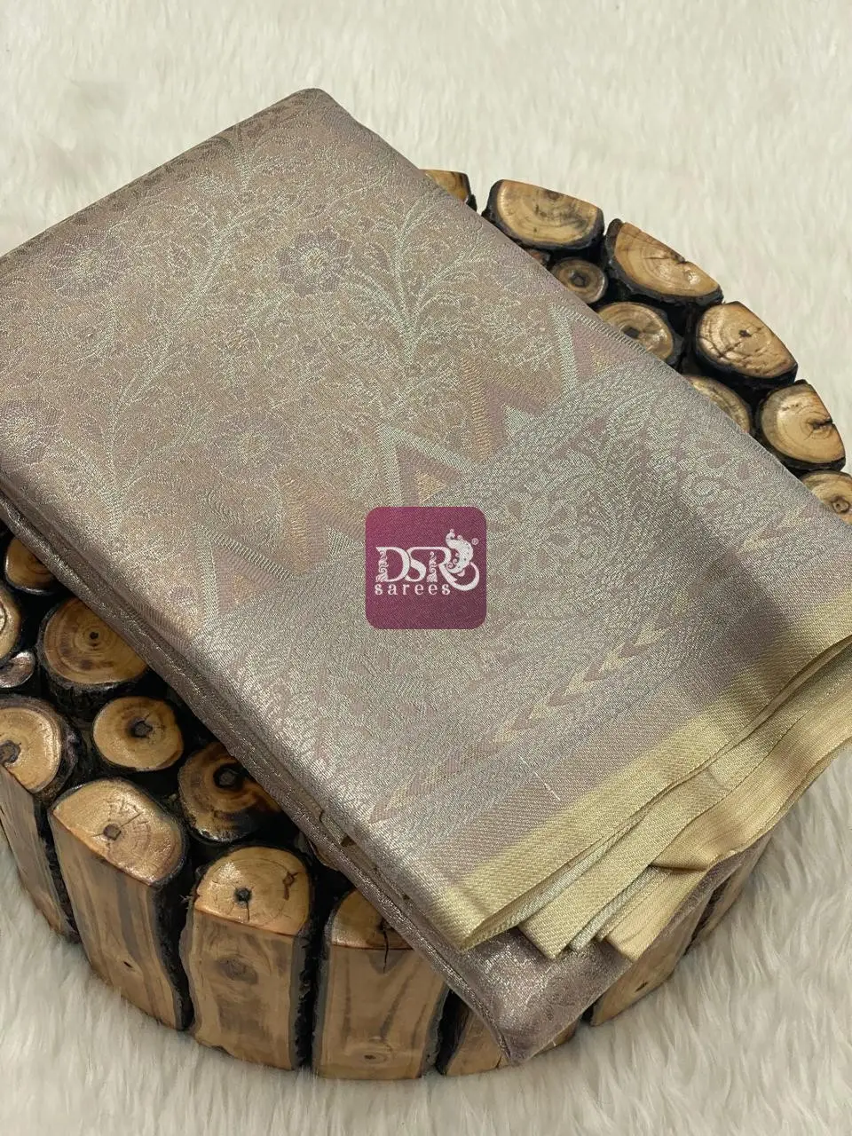 Silver Zari Tissue Saree