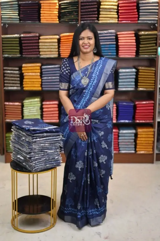 Floral Indico Dola Sarees